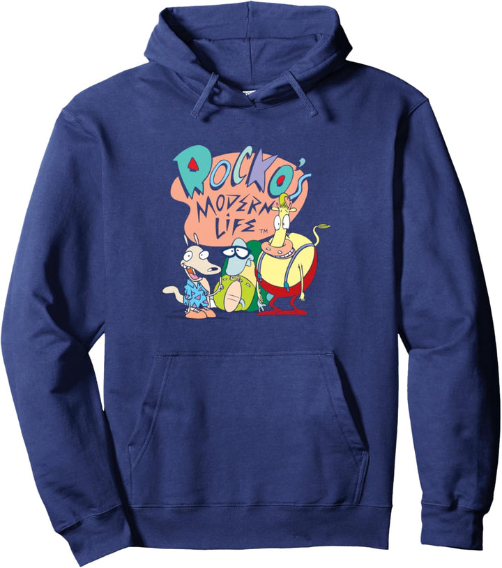 Rocko's Modern Life Group Retro Title Pullover Hoodie