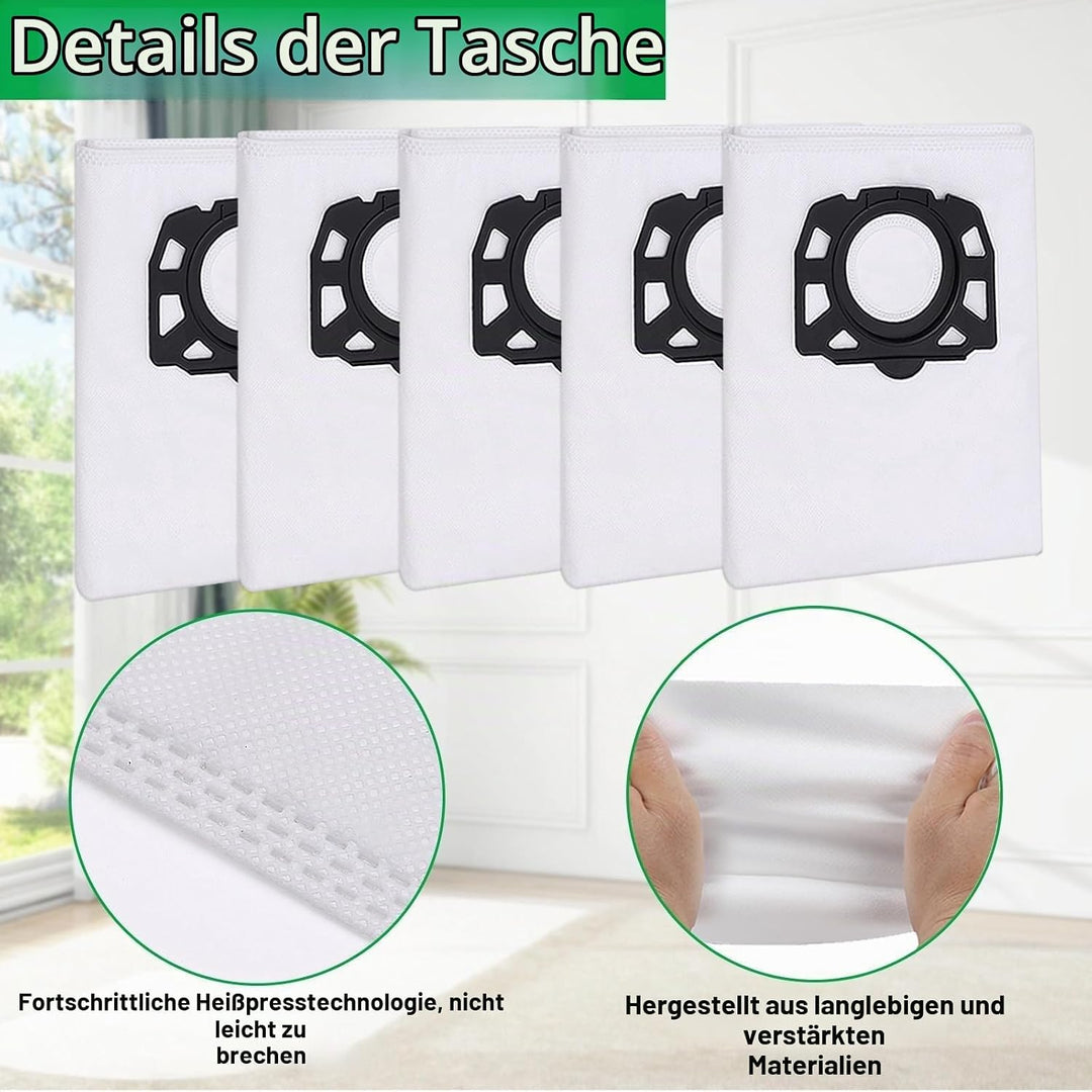 10 Staubsaugerbeutel mit 2 Filter Ersatz für Kärcher WD3 WD2 WD1 MV2 MV3 SE 4002, Filterset KFI 357
