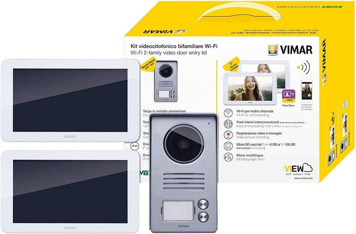 VIMAR K40946 Videosprechenalagen-Set enthält Freisprech-Touchscreen-Videohaustelefon LCD7in und WLAN