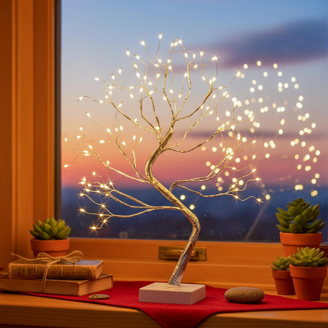 DELICHTER Lichterbaum Lichterzweige für Innenbereich 108 Warmweiss LEDs Bäumchen, Bonsai Licht Deko