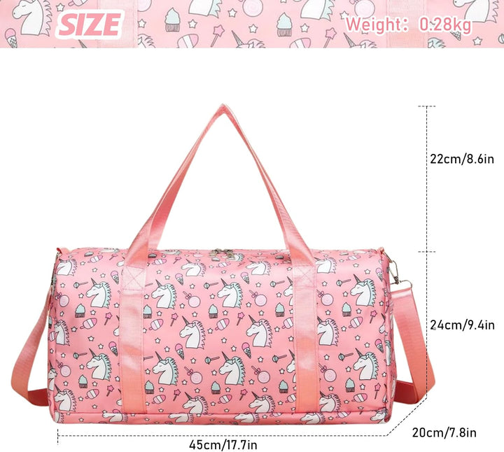Sporttasche Kinder Reisetasche Jungen Mädchen mit Nassfach Schwimmtasche Weekender Duffle Bag Outdoo