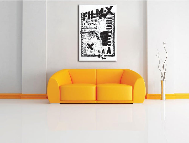 Pixxprint Film x White Bild auf Leinwand, XXL riesige Bilder fertig gerahmt mit Keilrahmen, Kunstdru