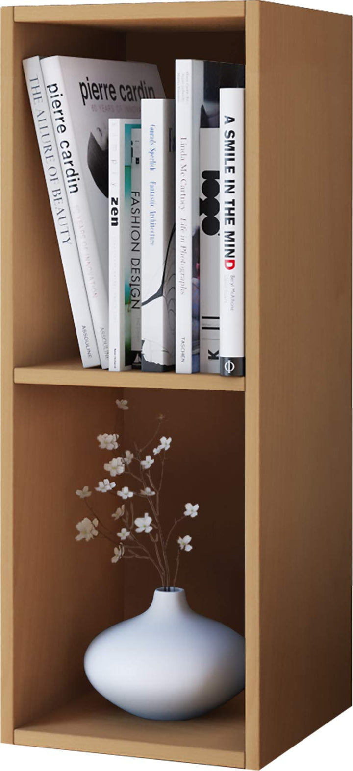 VCM Holz CD DVD Stand Aufbewahrung Standregal Bücherregal Deko Regal Mendas 2 Fächer Buche, Buche