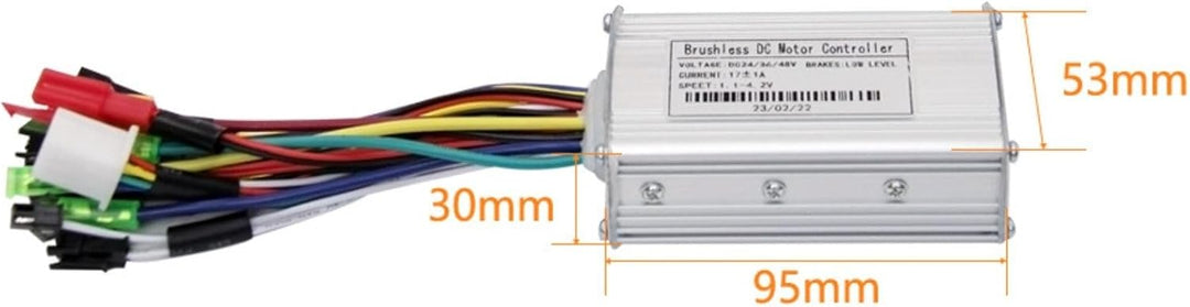 BuyWeek E-Bike Brushless Motor Controller Kit, 36V 48V 250W 350W 17A 3 Modus Sinuswelle Controller S