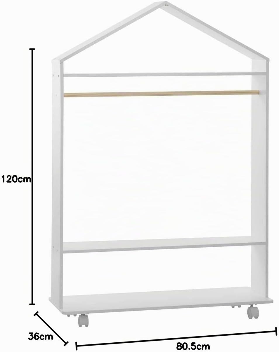 Kinderkleiderschrank mit Rollen - Weiss - Atmosphera créateur d'intérieur cm Weiss, cm Weiss