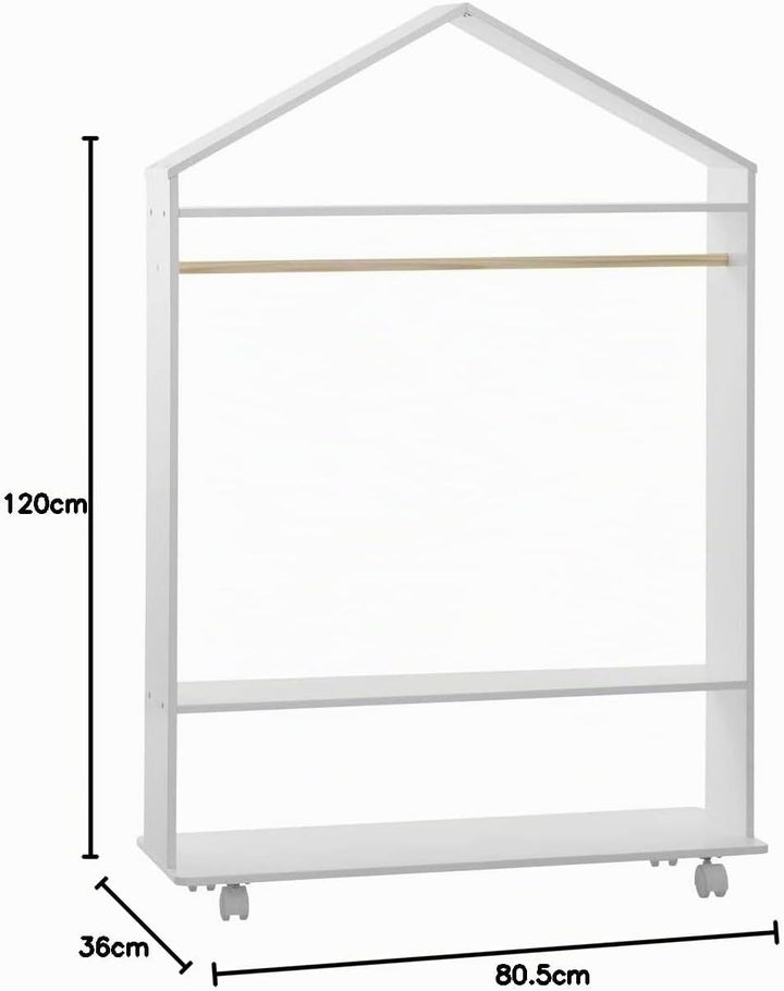Kinderkleiderschrank mit Rollen - Weiss - Atmosphera créateur d'intérieur cm Weiss, cm Weiss