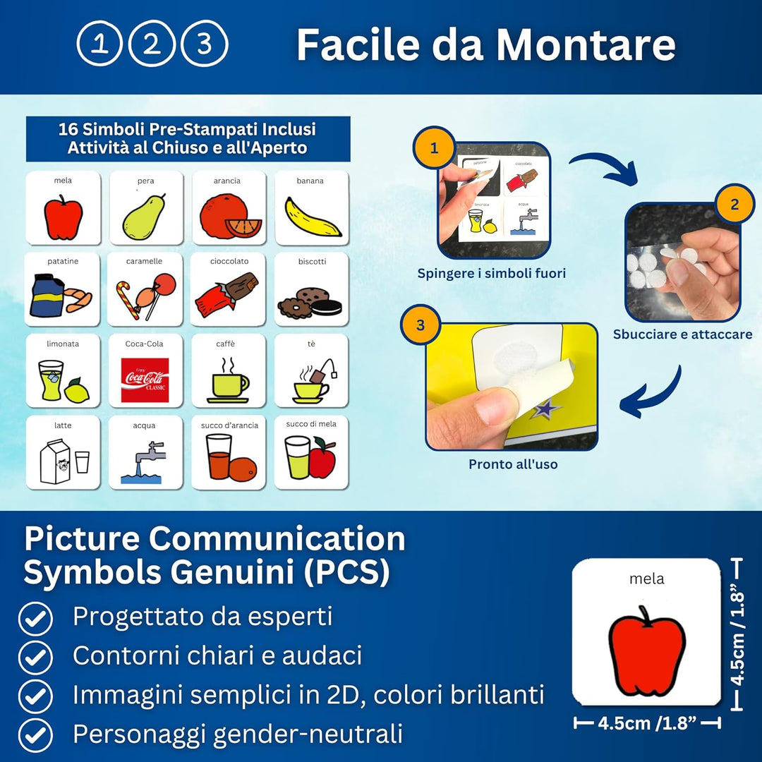 Autism Supplies And Developments Snack- und Getränke Auswahlboard (Italienisch), Italienisch