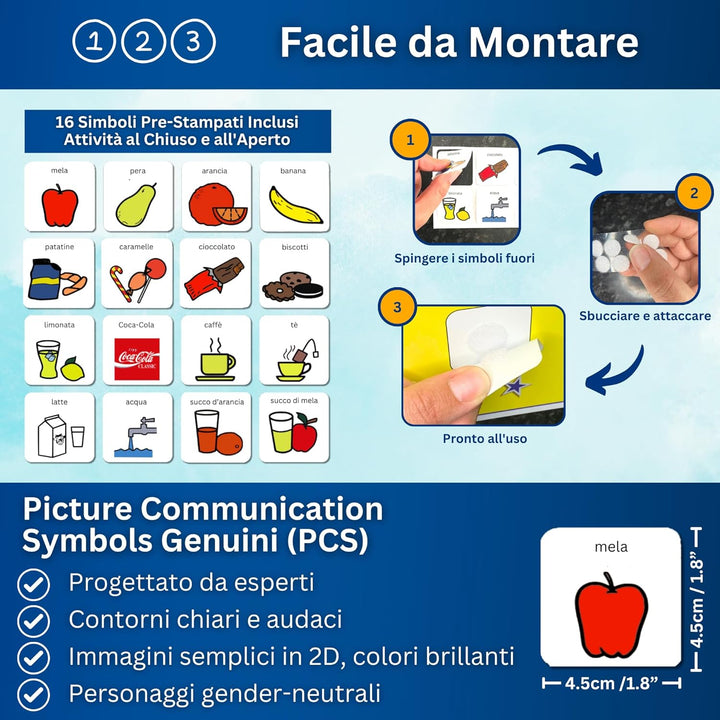 Autism Supplies And Developments Snack- und Getränke Auswahlboard (Italienisch), Italienisch