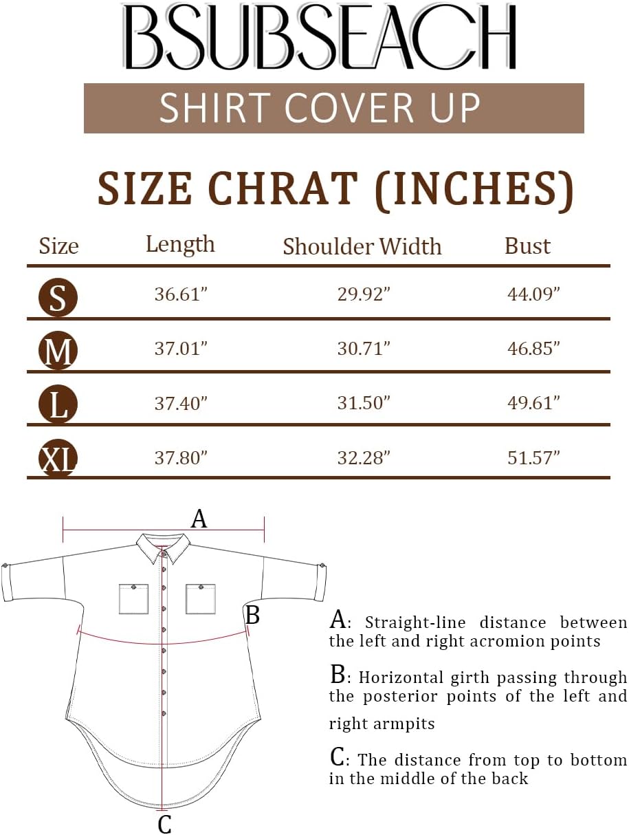 Bsubseach Badeanzug Coverup für Frauen Badeanzug Cover Up Button Down Shirt Kleider Swiss Dot Hell B