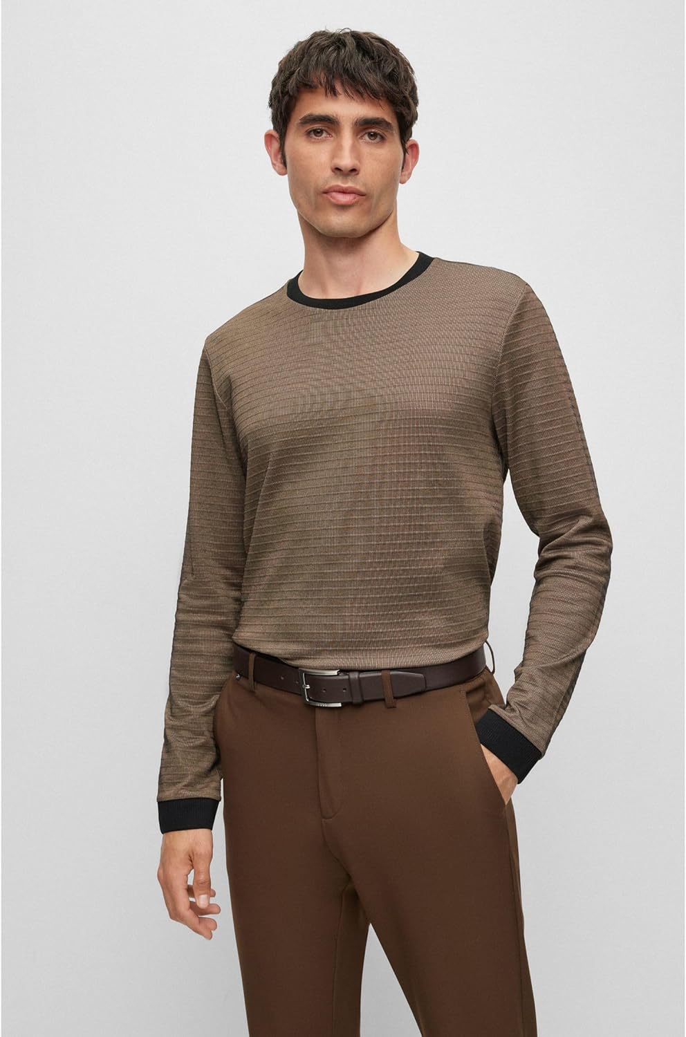 BOSS Herren Barnabie Gürtel 80 New - Dark Brown203, 80 New - Dark Brown203