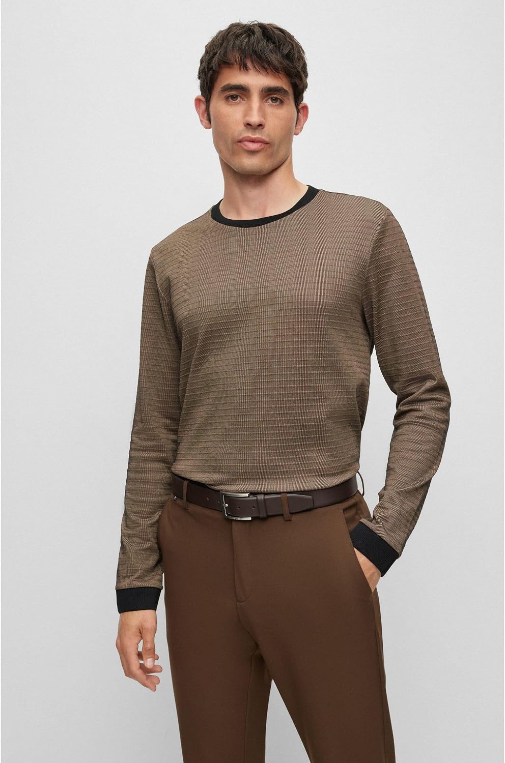 BOSS Herren Barnabie Gürtel 80 New - Dark Brown203, 80 New - Dark Brown203