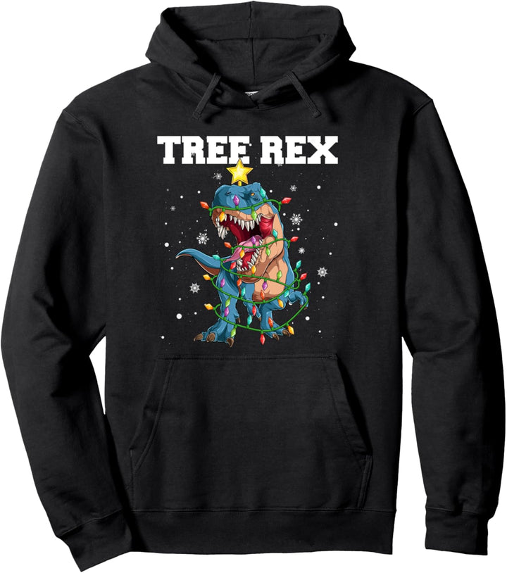 Weihnachtsbaum Dinosaurier Lichterkette Tree Rex Pullover Hoodie