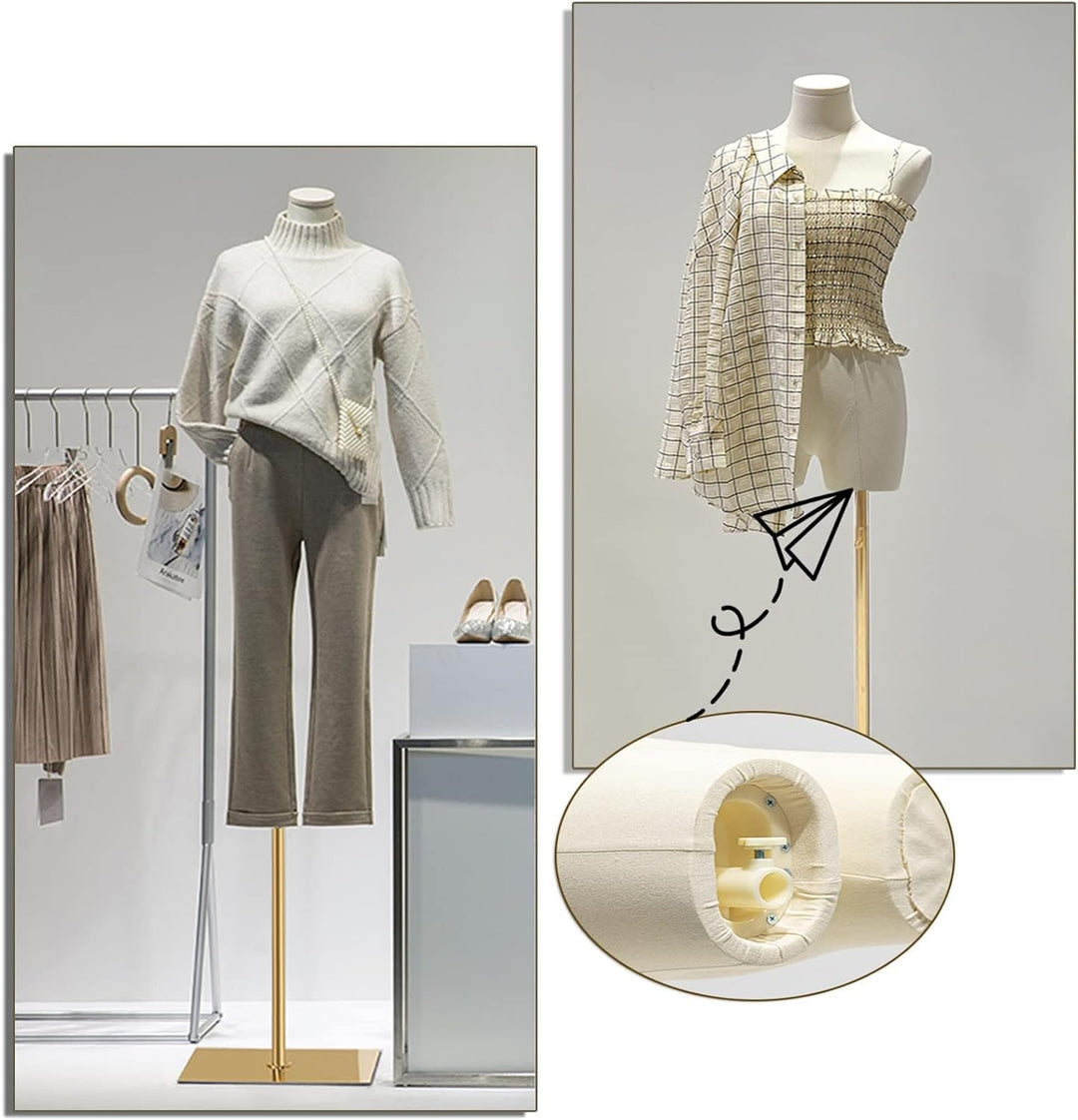 Schneiderpuppe Damenbüste Weiblich, Höhe Verstellbarer Schaufensterpuppe Körper, Mannequin mit Metal