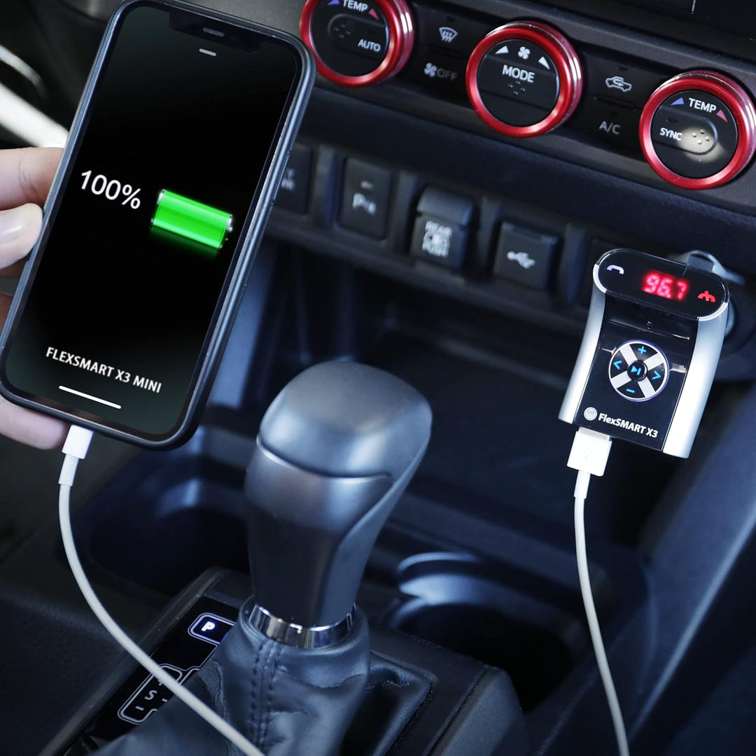 GOgroove FlexSMART X3 Mini-Bluetooth-FM-Transmitter für Autoradio – Aufladen über USB, Freisprechen
