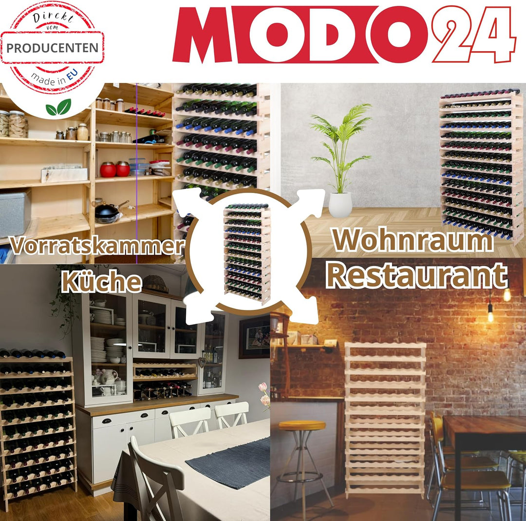 Weinregal, Holzregal, Modulares Weinständer, Weinhalter, Flaschenständer, Flaschenregal, Modernes Ge