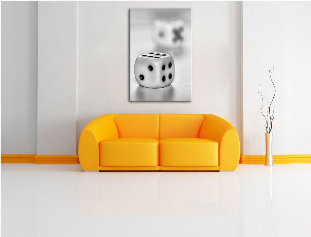 Pixxprint Klassische Würfel als Leinwandbild/Grösse: 100x70 cm/Wandbild/Kunstdruck/fertig bespannt,