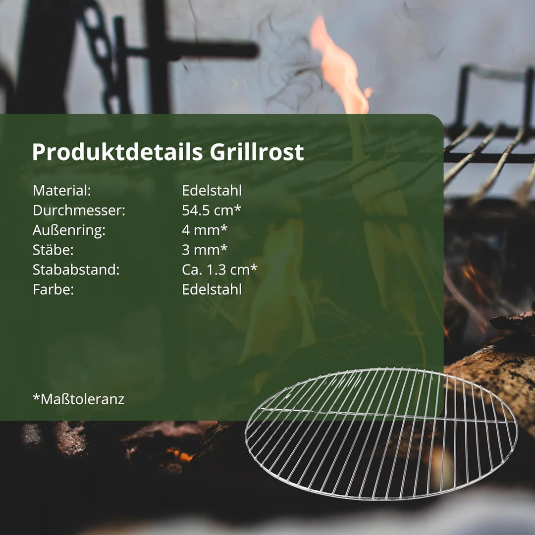 HeRo24 Edelstahl Grillrost 54,5 cm 4/3 mm für Kugelgrill 55-56 - 57 cm auch für Weber 57