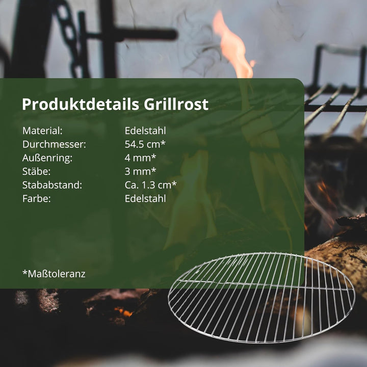 HeRo24 Edelstahl Grillrost 54,5 cm 4/3 mm für Kugelgrill 55-56 - 57 cm auch für Weber 57