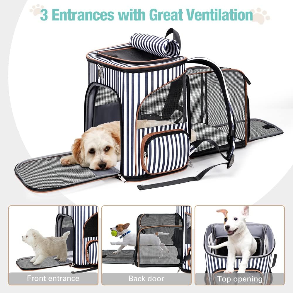 Lekesky Erweiterbar Katzenrucksack Hunderucksack für Katzen und Hunde bis 10 Kg, Faltbare Haustier R