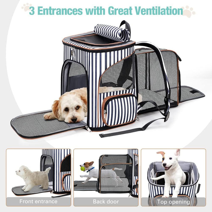 Lekesky Erweiterbar Katzenrucksack Hunderucksack für Katzen und Hunde bis 10 Kg, Faltbare Haustier R