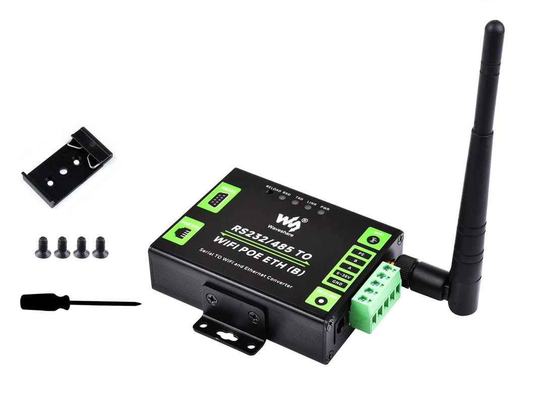 RS232/485 zu WiFi POE Ethernet Serieller Server Konverter, Modbus/MQTT Gateway, Unterstützt Seriell