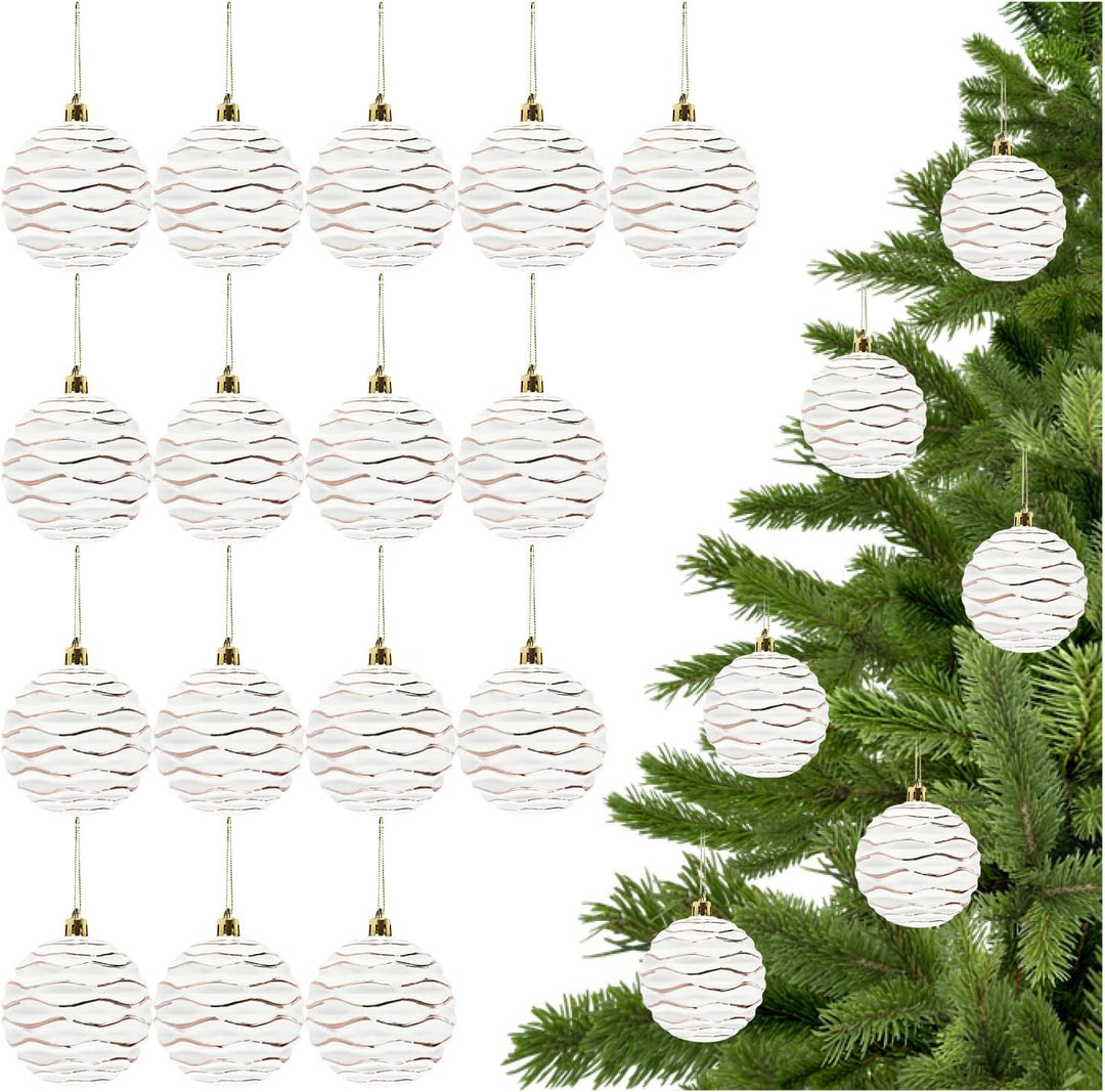 com-four® 16x Weihnachtskugeln, Christbaumkugeln bruchsicher aus Kunststoff für Weihnachten, Baumsch