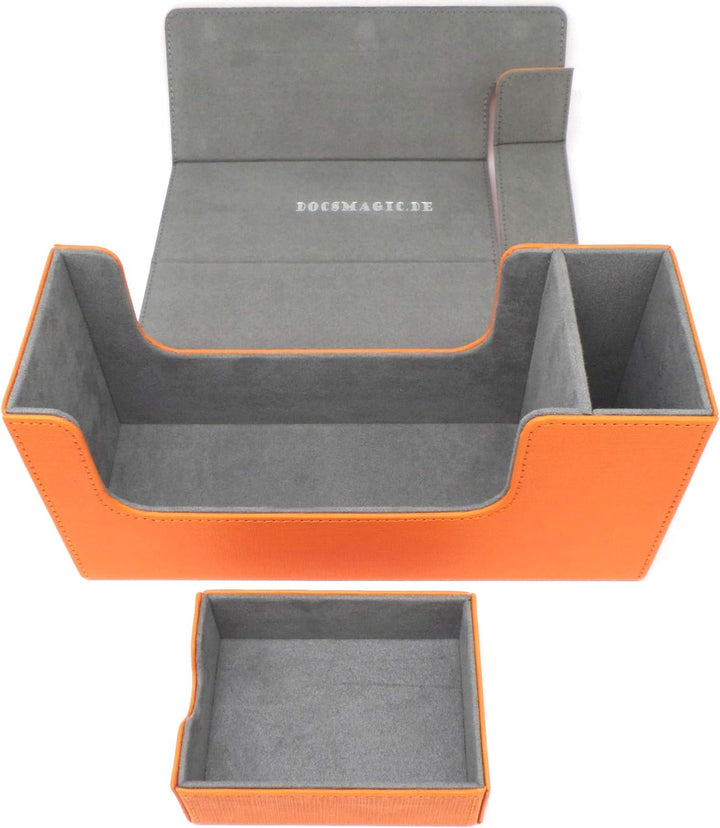 docsmagic.de Premium Magnetic Tray Long Box Orange Small + 2 Flip Boxes - Orange Small + 2 Flip Boxe