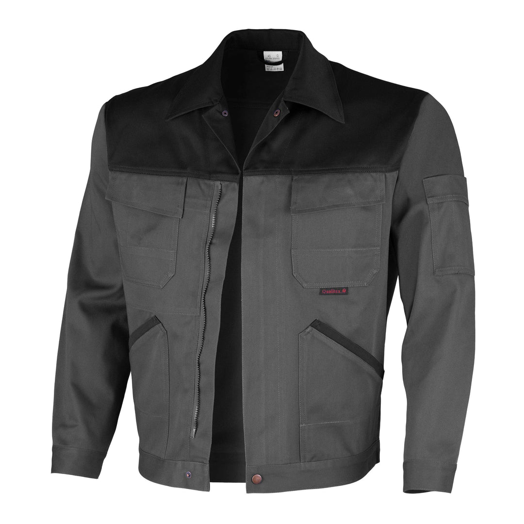 Qualitex Image Bund-Jacke Arbeits-Jacke MG 300 42 grau/schwarz, 42 grau/schwarz