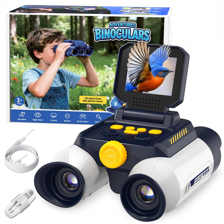 Kinder Fernglas mit Kamera,2,4-Zoll-Bildschirm,10x25 Fernglas für Kinder,Nachtsichtfunktion,geeignet