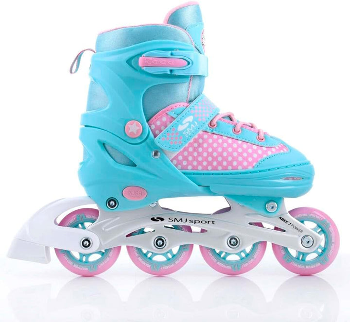 SMJ Lily Kinder Mädchen Set 2in1 Inliner/Schlittschuhe VERSTELLBAR | ABEC-7 Rollschuhe | Inlineskate