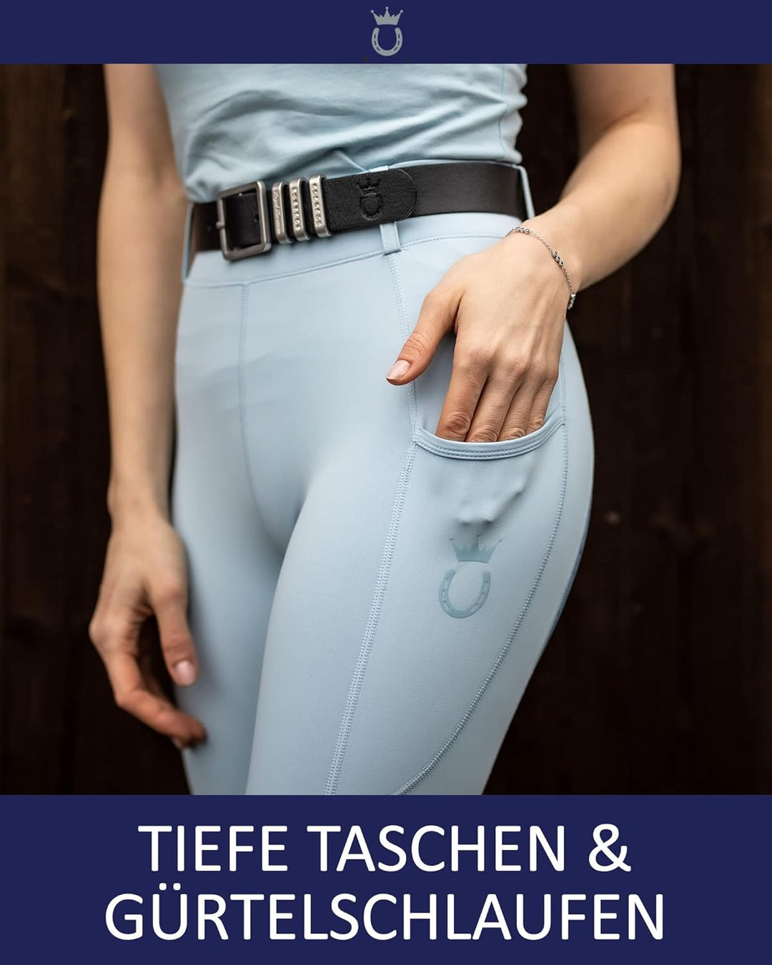 Reitleggings Damen &amp; Mädchen (Gr. XXS-XL) - Silikon Vollbesatz - Bequeme Highwaist Reithose - Mit Ha