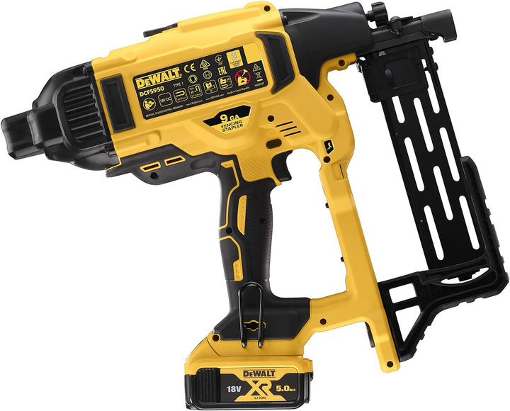 Dewalt DCFS950P2-QW Grapadora de Cercas sin escobillas XR 18V Li-Ion 5Ah, 90 W, 18 V, Gelb