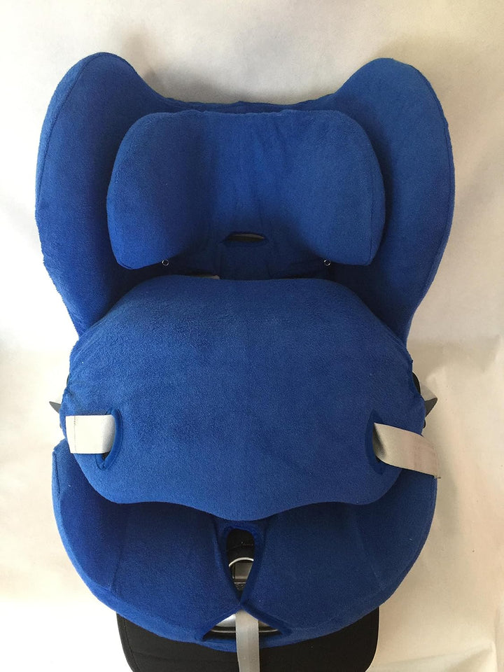 Sommerbezug Schonbezug für Cybex Sirona und Sirona plus Frottee 100% Baumwolle blau + Bezug für den