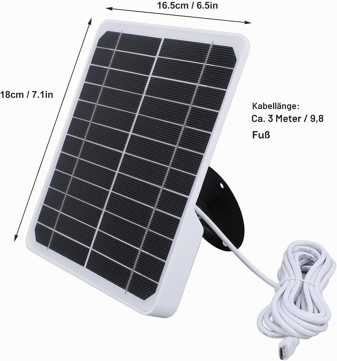 Solarpanel für Sicherheitskamera, 20W 5V Solarpanel kompatibel mit wiederaufladbarer Batterie Kamera
