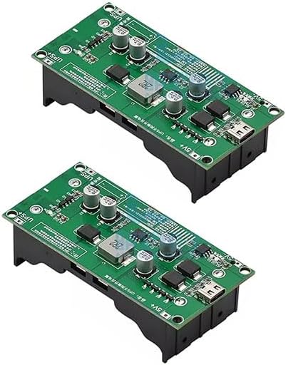 2Pcs DC 5V to 12V 15W UPS Power Module 18650 (Type-C Slot,5V) 5V Type-C Slot, 5V Type-C Slot
