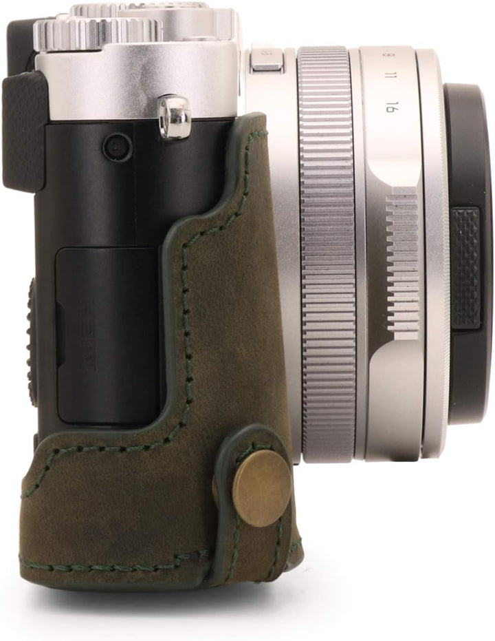 MegaGear MG1698 Ever Ready Kameratasche aus echtem Leder, kompatibel mit Leica D-Lux 7, Khaki Green