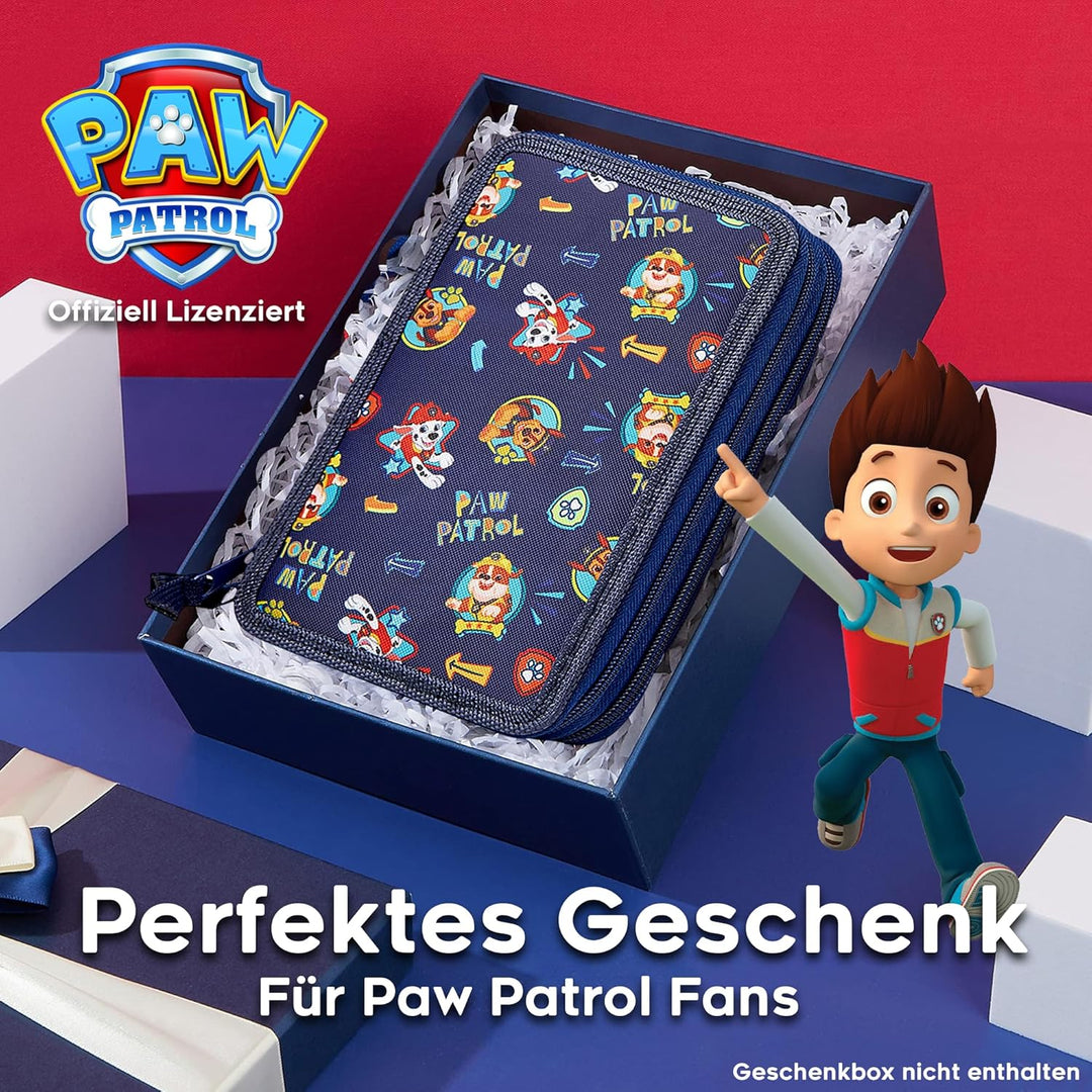 PAW PATROL Federmäppchen Gross Etui Stifte Jungen und Mädchen Stifte Kinder Gefüllt Federmappe Schul