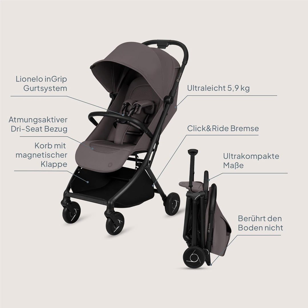 Lionelo Sia Reisebuggy ultraleicht &amp; ultrakompakt faltbar, 5,9 kg, bis 22 kg, 6 Monaten bis 4 Jahre,