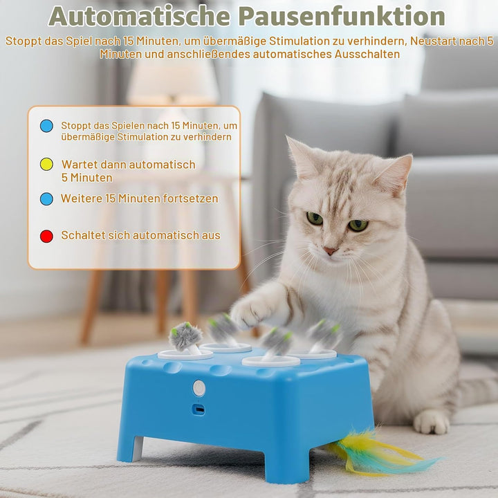 Focenat 2-in-1 Automatisches Katzenspielzeug, Interaktives Katzenspielzeug, Wiederaufladbares Katzen