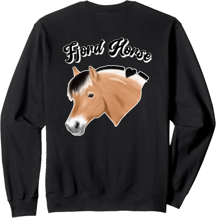 Norwegisches Fjordpferd Fjord horse Pferde dunkles Reiter Sweatshirt