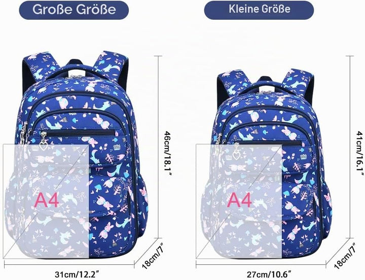 Schulrucksack für Mädchen, Kinder Schulranzen Grundschultaschen Kinderrucksack Studenten Rucksäcke L