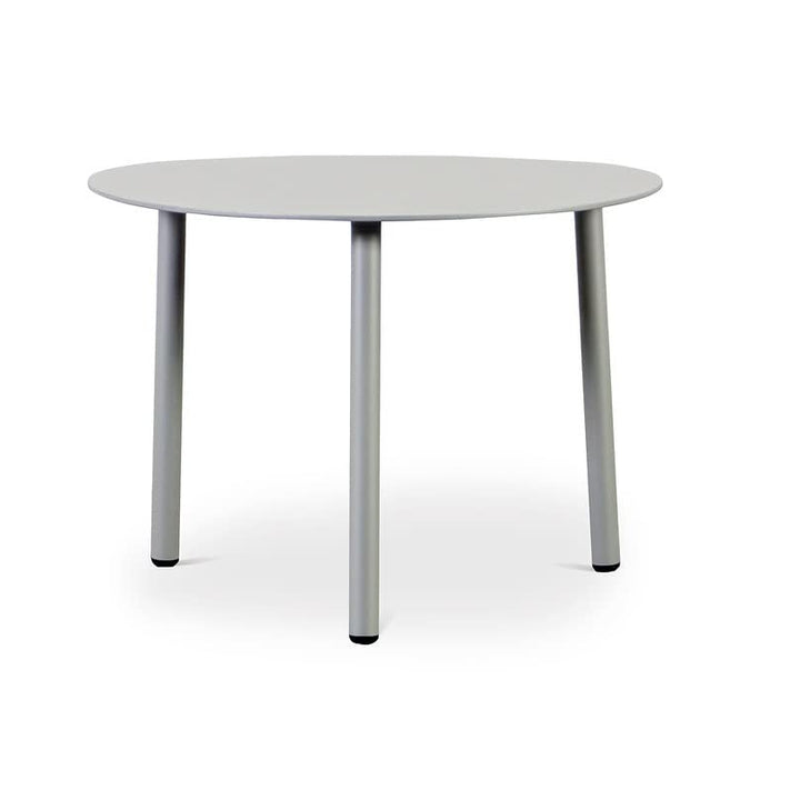 FINQA Couchtisch oval 'Venedig' mit 3 Beinen, 55 x 45 x 40 cm, Silber, Kleiner Beistelltisch aus Alu