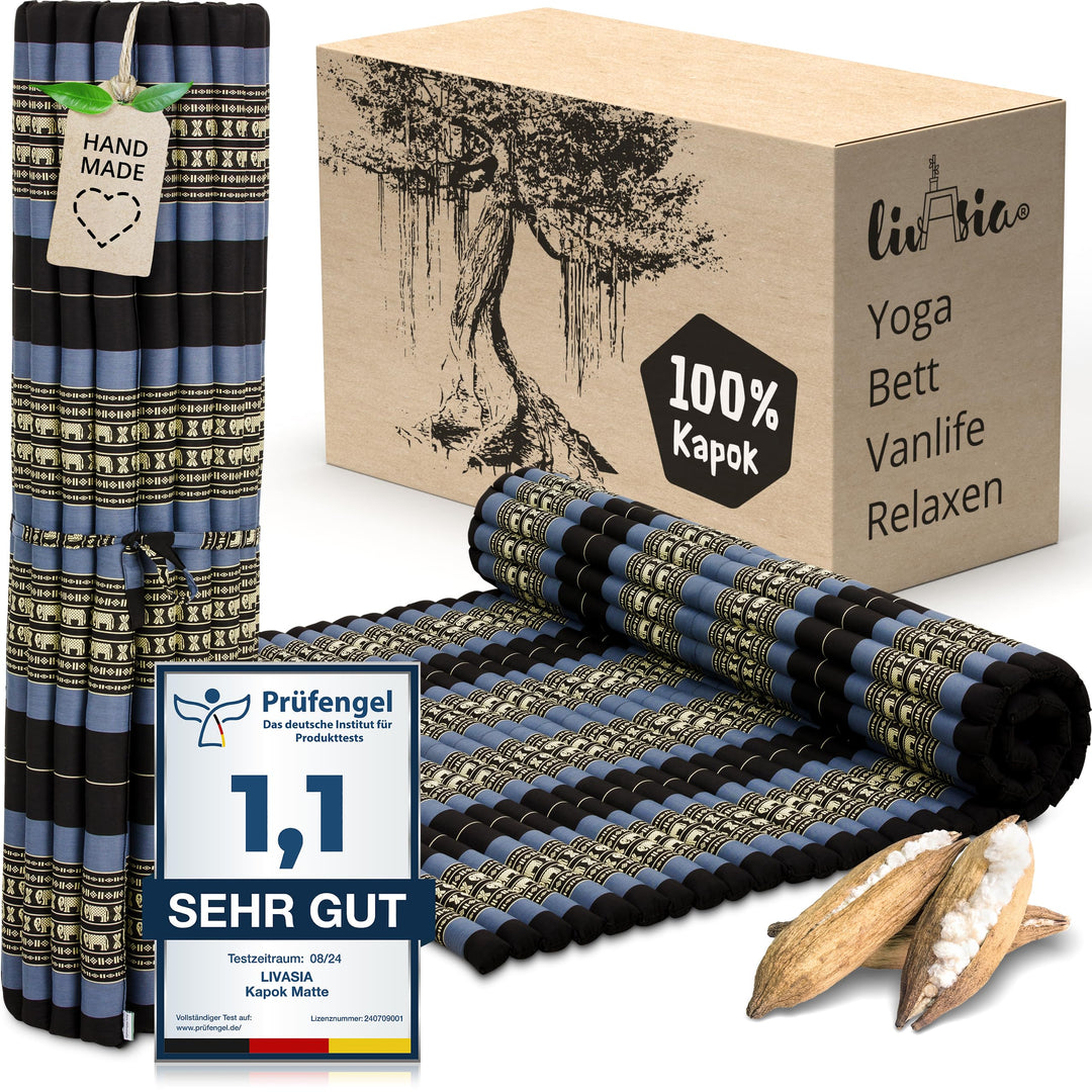 livasia Rollmatte Rollmatratze L-200x110x4,5cm, Gästebett Gästematratze 1 Person, Reisebett Kofferra