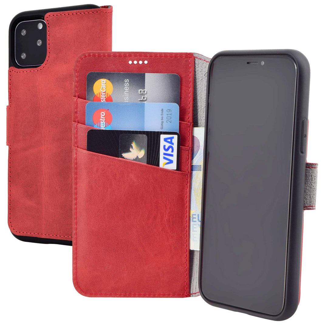 Suncase Book-Style Hülle kompatibel mit iPhone 11 Pro (5.8 Zoll) Leder Tasche (Slim-Fit) Lederhülle