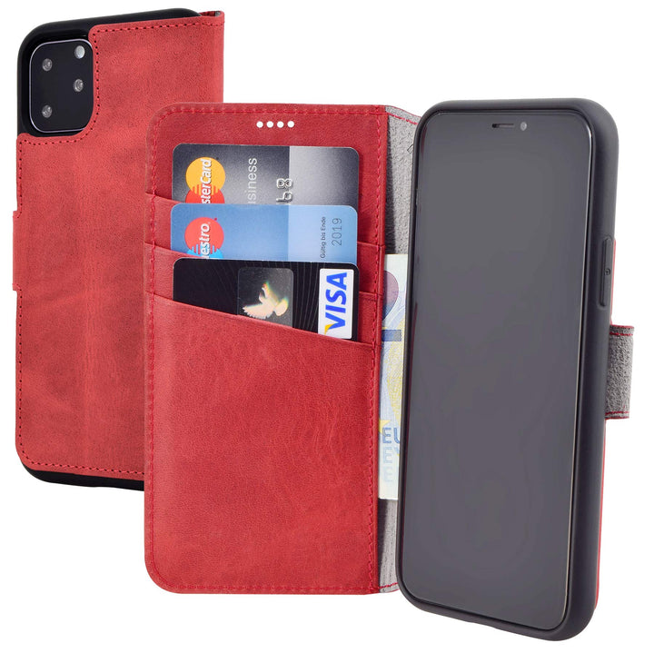 Suncase Book-Style Hülle kompatibel mit iPhone 11 Pro (5.8 Zoll) Leder Tasche (Slim-Fit) Lederhülle