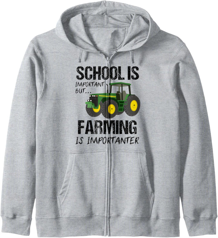 Schule ist wichtig Landwirtschaft ist wichtiger Traktor Kapuzenjacke