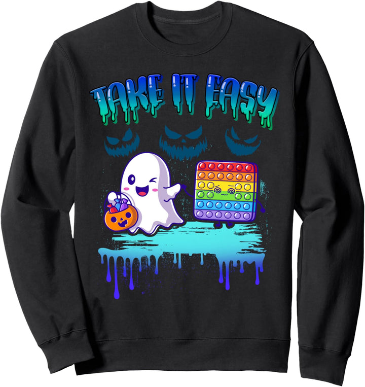 Halloween Weisser Geist Pop It Zappelspielzeug Sweatshirt