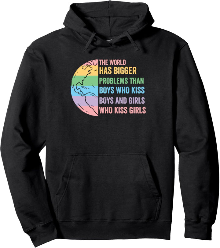 The World Has Bigger Problems Rainbow LGBT Awareness Trans Pullover Hoodie