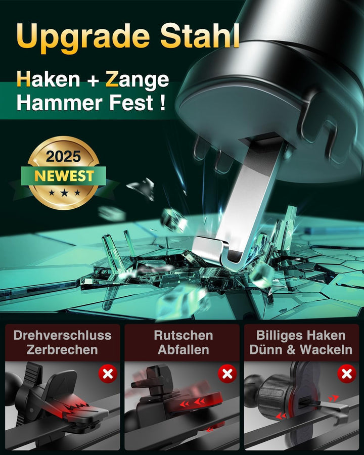 VANMASS Handyhalterung Auto [2025 Upgrade Bombenfest Lüftungshaken] Halterung Lüftung Clip Kfz Handy