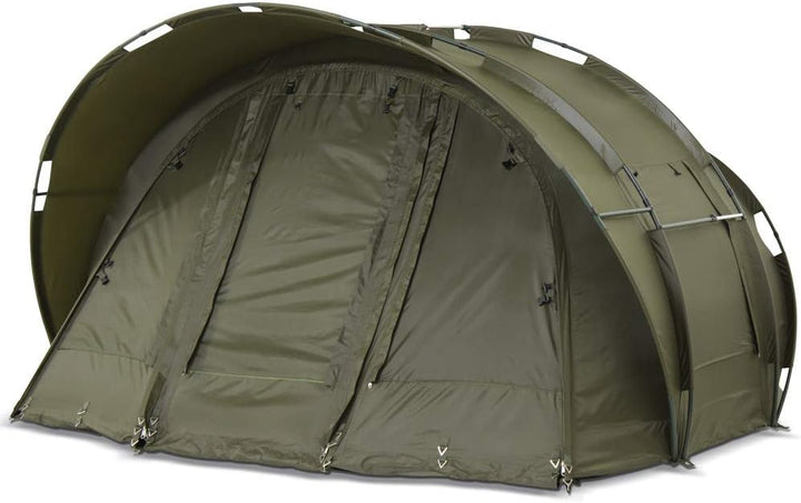 Lucx® Leopard Bivvy + Winterskin 2-3 Mann Angelzelt + Überwurf 2 bis 3 Personen Karpfenzelt + Overwr
